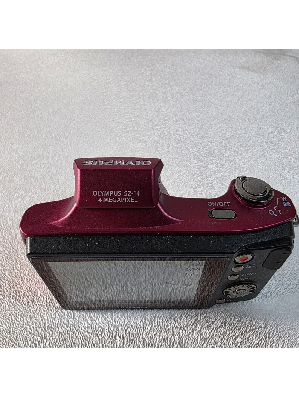 Olympus SZ-14 14MP Digital Camera 24x Zoom Red with Battery & Charger - No Card